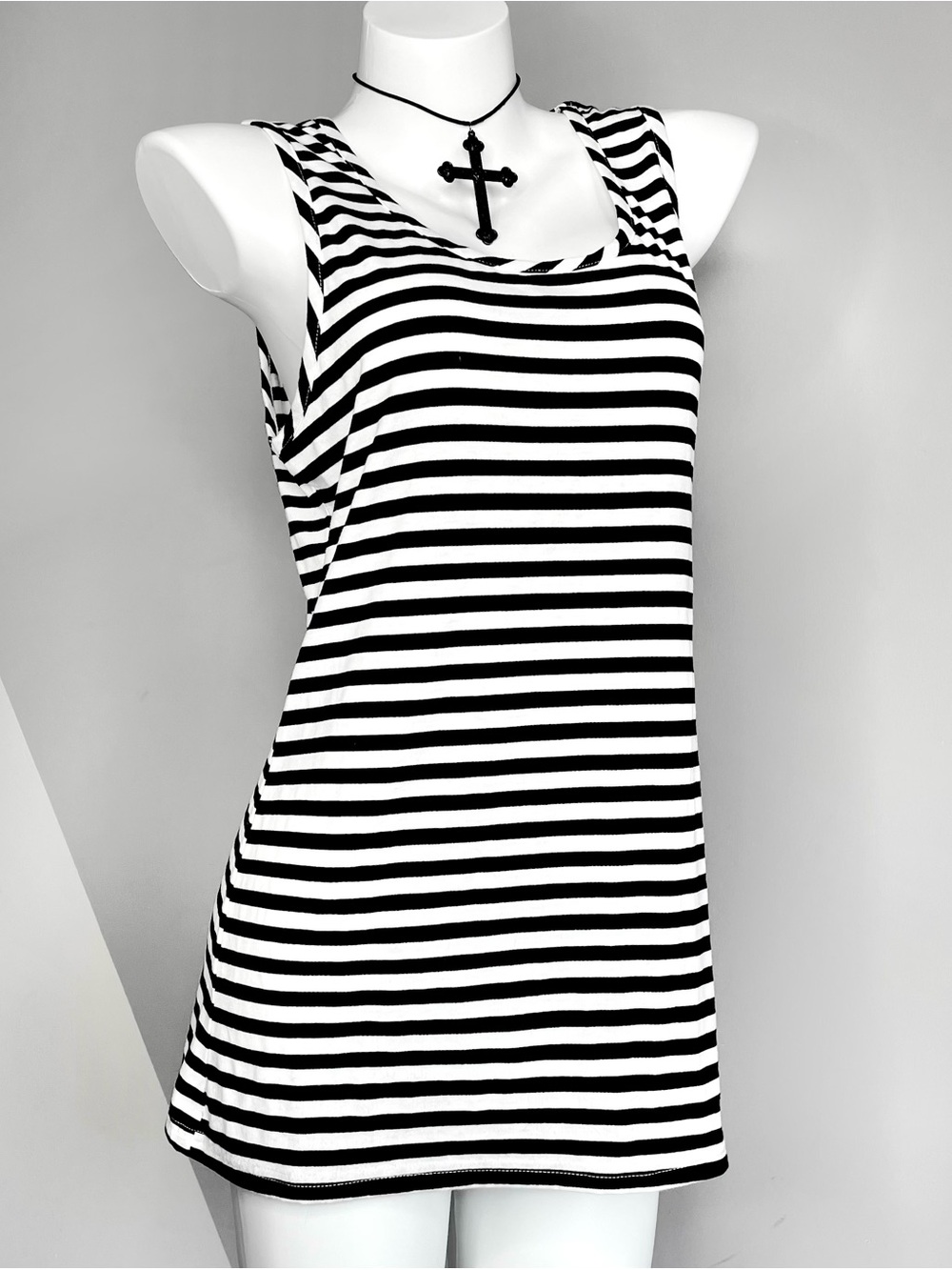 Black & White Striped Summer Tank Top